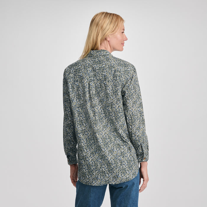 Women's Poplin Button Down Shirt-Dusty Lavendar-2