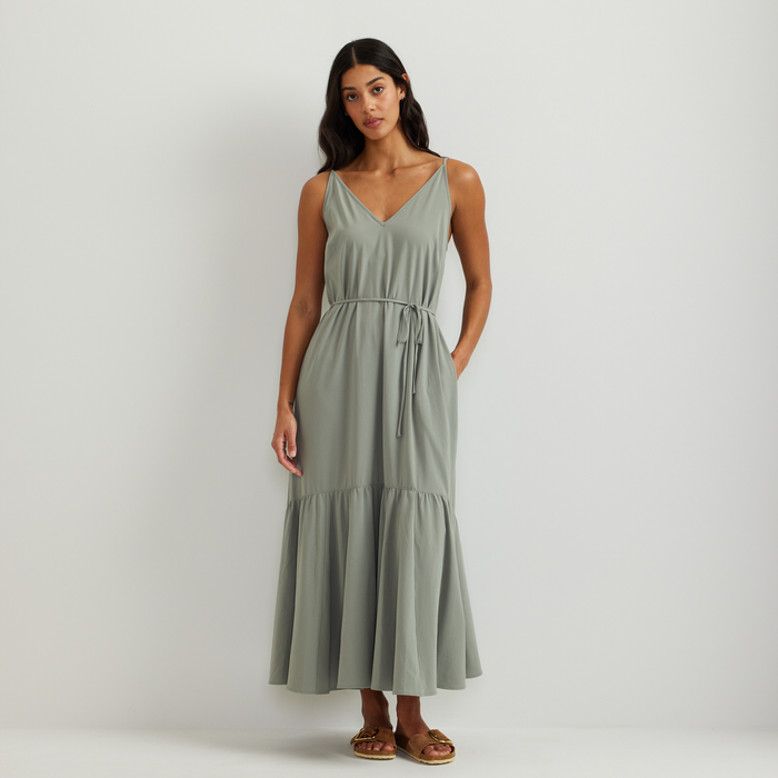 Women's Sandbar Seersucker Dress-Sage-Regular-C1