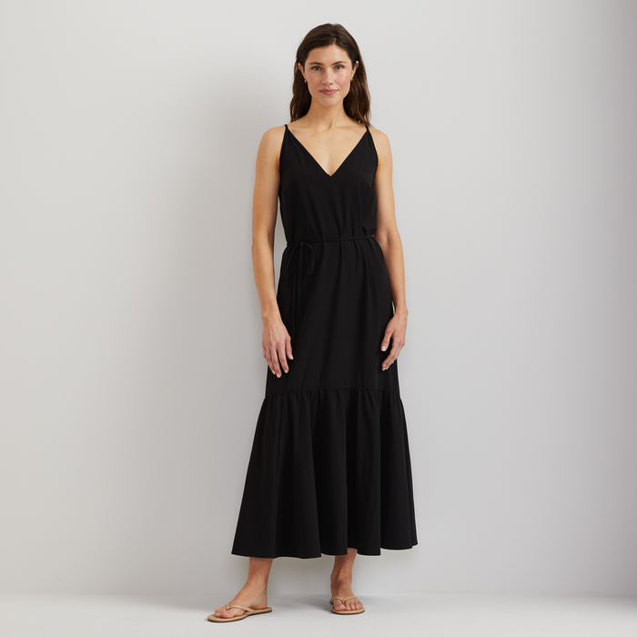 Women's Sandbar Seersucker Dress-Black-Regular-C1
