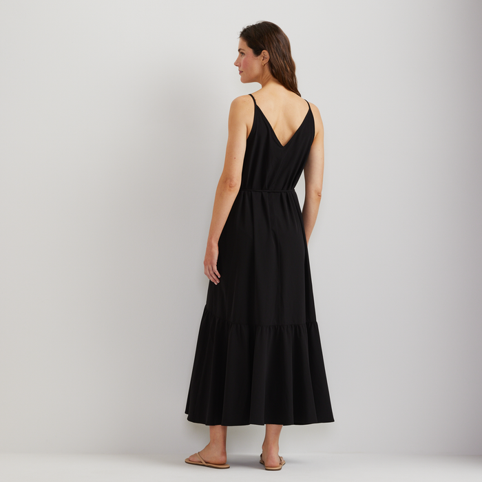 Women's Sandbar Seersucker Dress-Black-Regular-F1