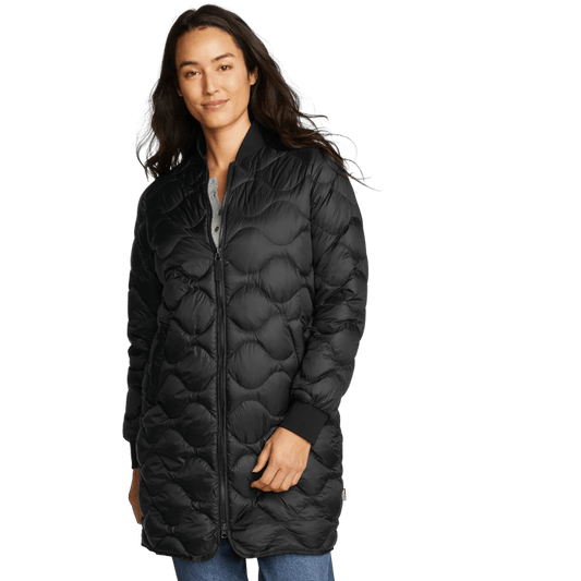 Women's Shaw Long Down Bomber Jacket-Black-Regular-6