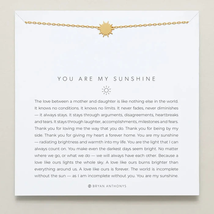 You Are My Sunshine Icon Necklace - Bryan Anthony's